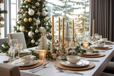 mesa decorada navidad